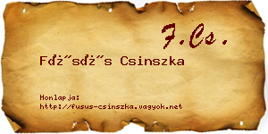 Füsüs Csinszka névjegykártya